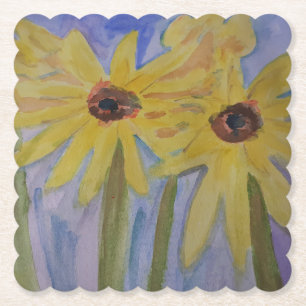 Sommarblommor, Gult Underlägg Papper