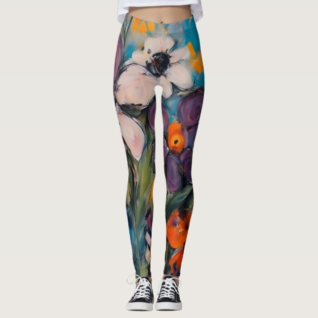 Sommarblommor Leggings (Framsida)