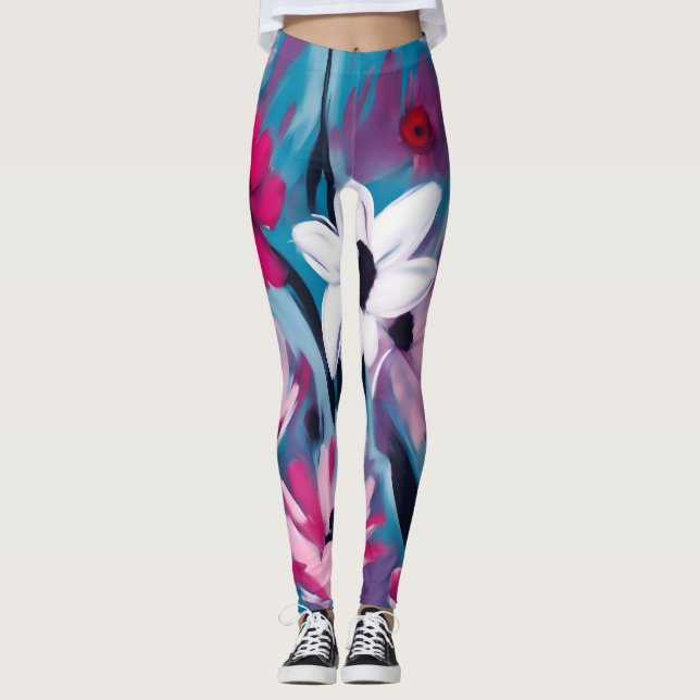 Sommarblommor Leggings (Framsida)