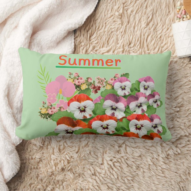 Sommarblommor Lumbarkudde (Filt)