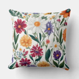 Sommarblommor över hela Dekorativ kudde