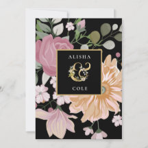 Sommarblommor på svart bröllop