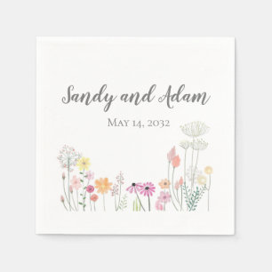 Sommarblommor Personlig Bröllop Napkins Pappersservett