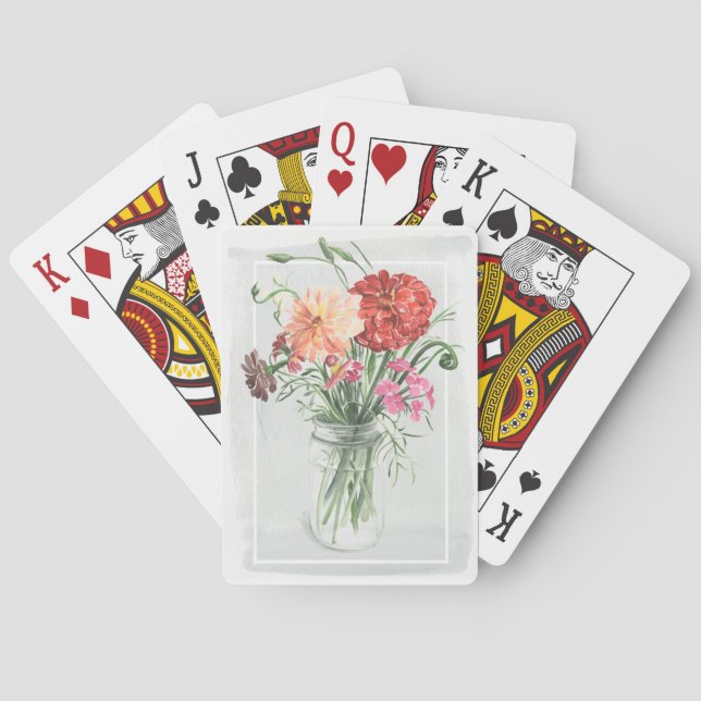 Sommarblommor - Pinks och  Casinokort (Baksidan)
