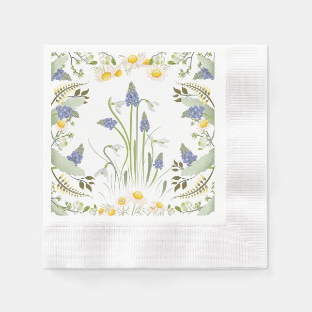 Sommarblommor Präglade Servetter Full Design (Framsidan)
