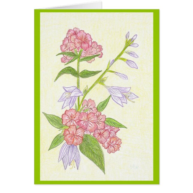 Sommarblommor, tomt kort (Framsidan)