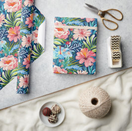 Sommarblommor Tropisk Vacker Blommig Mönster Presentpapper