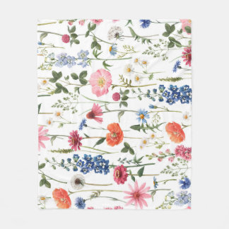Sommarblommor, vattenfärgade sömlösa mönster. fleecefilt