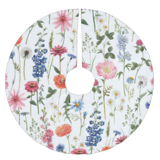 Sommarblommor, vattenfärgade sömlösa mönster. julgransmatta borstad polyester