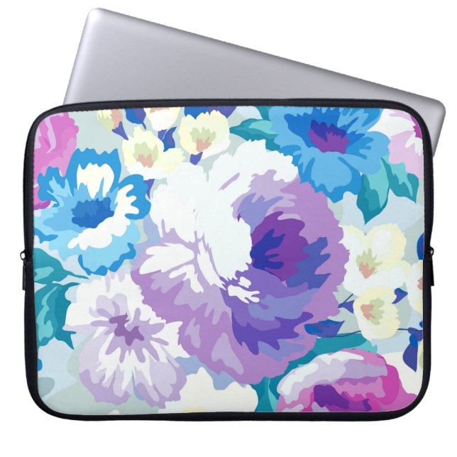 Sommarblommor, vattenfärger Illustration Laptop Fodral (Framsidan)