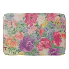 Sommarblommor, vattenfärgsblomning badrumsmatta