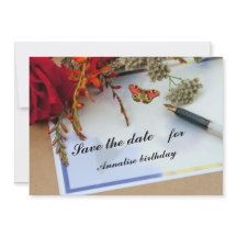 Sommarblomning - platt spara datumkortet