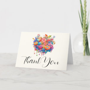 Sommarblomsterbukett Whimsical Boho Tack Kort