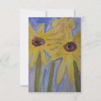 Sommarblomsterkort för solrosblommor, Gult Kort