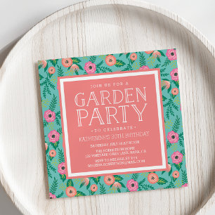 Sommarblooms Garden Party-inbjudan Inbjudningar