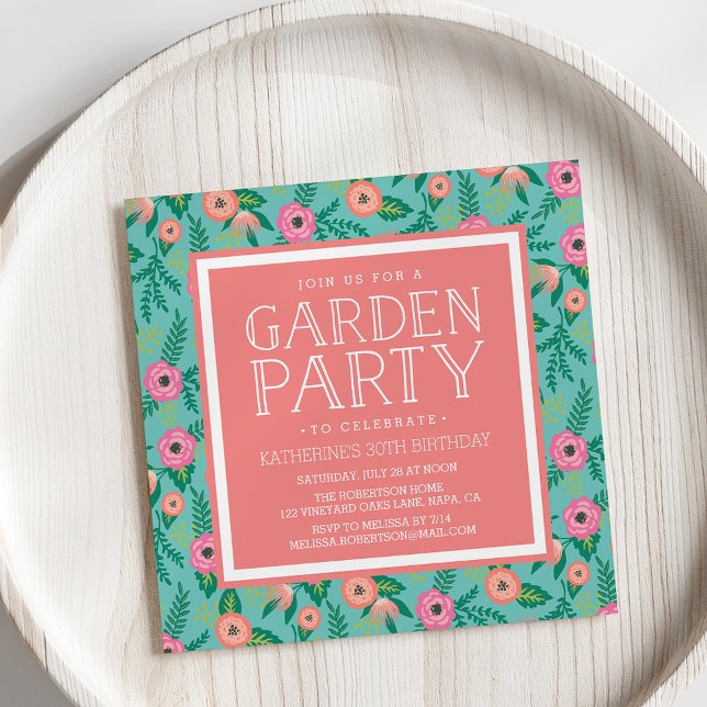 Sommarblooms Garden Party-inbjudan Inbjudningar (Skapare uppladdad)