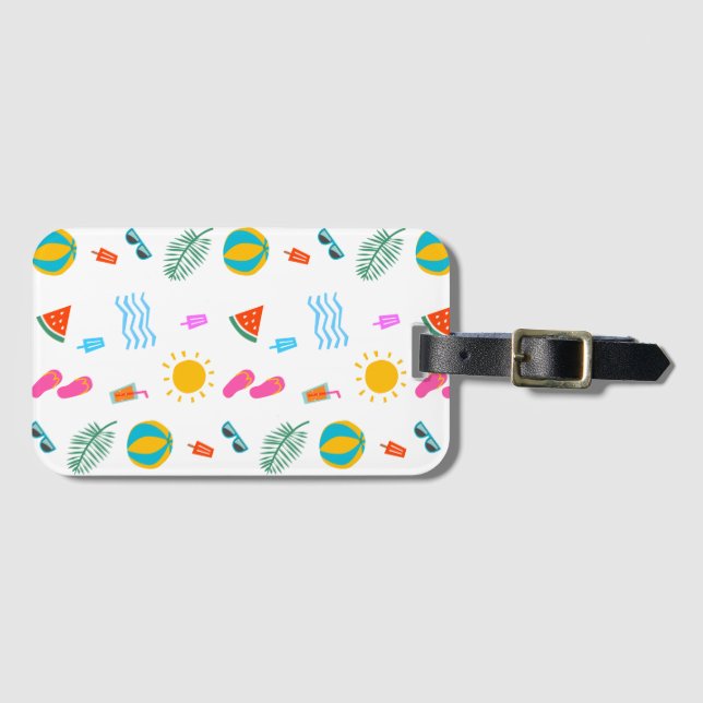 Sommarboeach Mönster Luggage Tag Bagagebricka (Framsida horisontal)