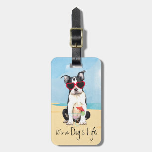 Sommarboston Terrier Bagagebricka