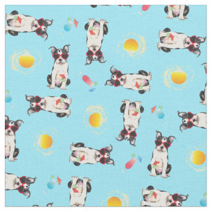 Sommarboston Terrier Tyg