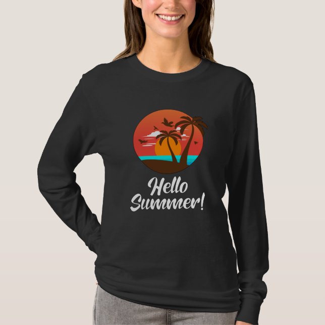 Sommarbovacation Surfa Sea Coola Sol Funny Gift T Shirt (Framsida)