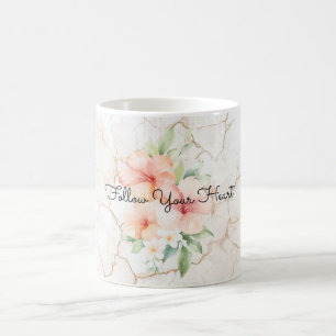 Sommarbris Rosenskiftande Persika Hibiskus Kaffemugg