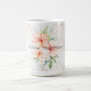 Sommarbris Rosenskiftande Persika Hibiskus Kaffemugg
