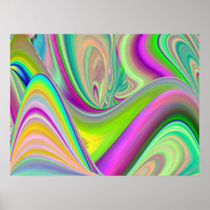 Sommarbrisens anda Abstrakt 3D Rainbowart Poster
