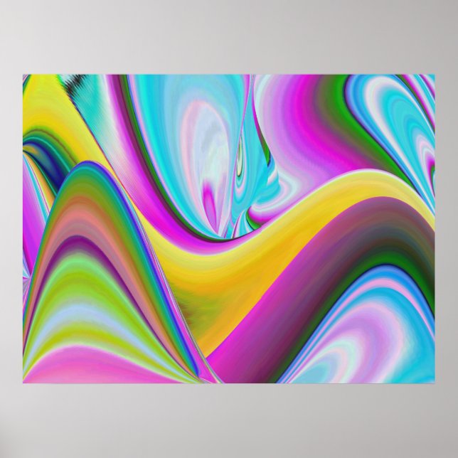 Sommarbrisens anda Abstrakt 3D Rainbowart Poster (Framsidan)