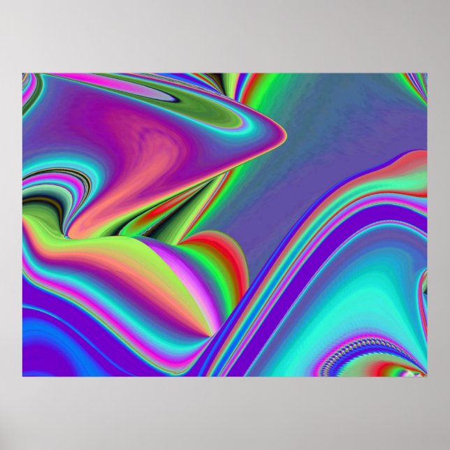 Sommarbrisens Ande Abstrakt 3D Rainbowart Poster (Framsidan)