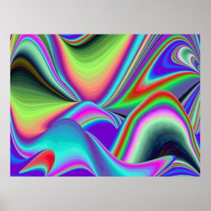 Sommarbrisens Ande Abstrakt 3D Rainbowart Poster