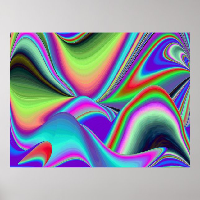 Sommarbrisens Ande Abstrakt 3D Rainbowart Poster (Framsidan)