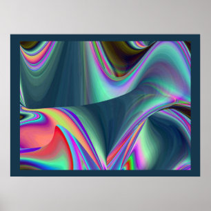 Sommarbrisens Ande Abstrakt 3D Rainbowart Poster