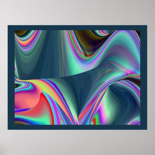 Sommarbrisens Ande Abstrakt 3D Rainbowart Poster (Framsidan)