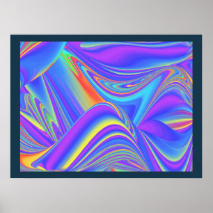Sommarbrisens Ande Abstrakt 3D Rainbowart Poster