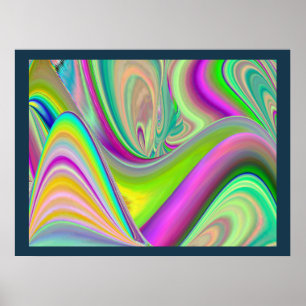 Sommarbrisens Ande Abstrakt 3D Rainbowart Poster
