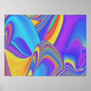 Sommarbrisens Ande Abstrakt 3D Rainbowart Poster