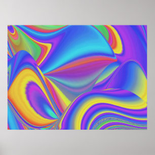 Sommarbrisens Ande Abstrakt 3D Rainbowart Poster