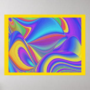 Sommarbrisens Ande Abstrakt 3D Rainbowart Poster