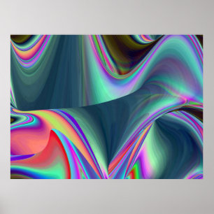 Sommarbrisens Ande Abstrakt 3D Rainbowart Poster