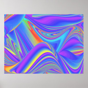 Sommarbrisens Ande Abstrakt 3D Rainbowart Poster