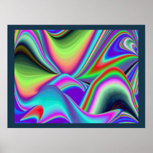 Sommarbrisens Ande Abstrakt 3D Rainbowart Poster