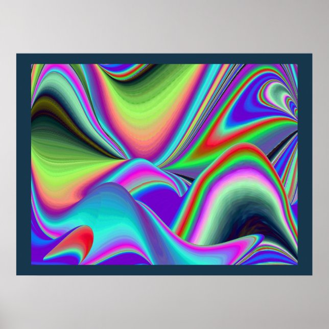 Sommarbrisens Ande Abstrakt 3D Rainbowart Poster (Framsidan)