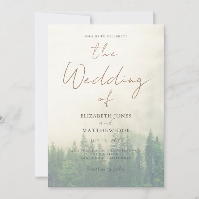 Sommarbröllop Bachfront Bröllopsbjudan Inbjudningar (Framsida)