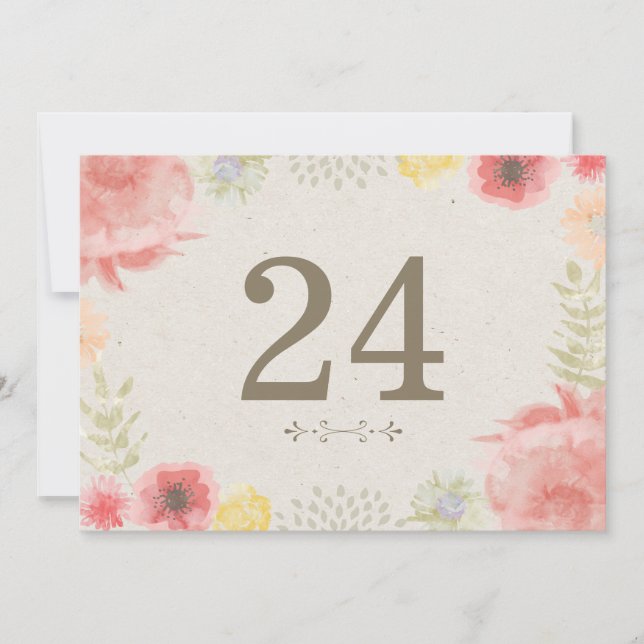 Sommarbröllop på ängen Bordskort (Framsida)