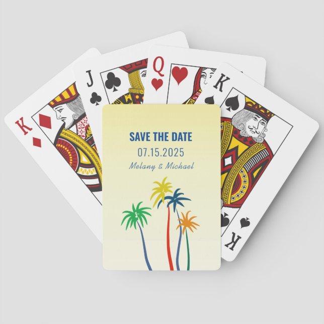 Sommarbrollops Save The Date-inbjudan Casinokort (Baksidan)
