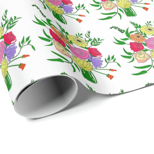 Sommarbukett Presentpapper (Rullad Hörn)