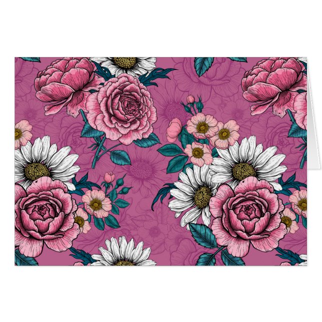 Sommarbuketter 2 hälsningskort (Framsidan Horizontal)