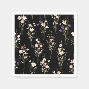Sommarbuketter med vilda blommor Abstrakt design Pappersservett