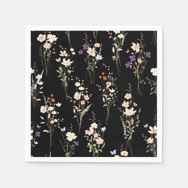 Sommarbuketter med vilda blommor Abstrakt design Pappersservett (Framsidan)