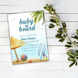 Sommarbuss Baby ombord på babyduschar med Surfa om Inbjudningar